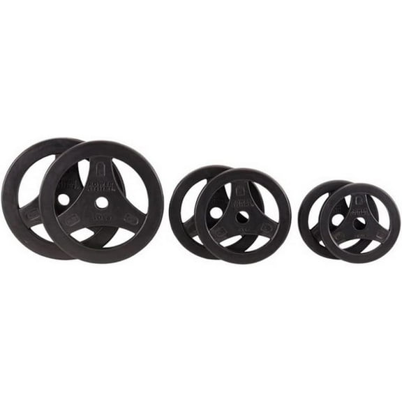 Power Systems Full Barbell Plate Set w/Hand Grips - Includes 35 Pounds of Starter Plates (10/5/2.5 lbs)