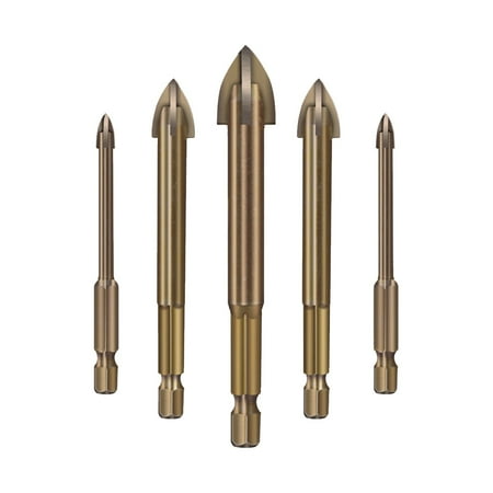 

Clearance! Barhoo Impact Drill 5Pcs Efficient Universal Drilling Tool Multi Function Triangle Alloy Drill Bit Tip Tools Concrete Carbide Drill Tap Bit Set Suitable for Glass Ceramic Tile Wall