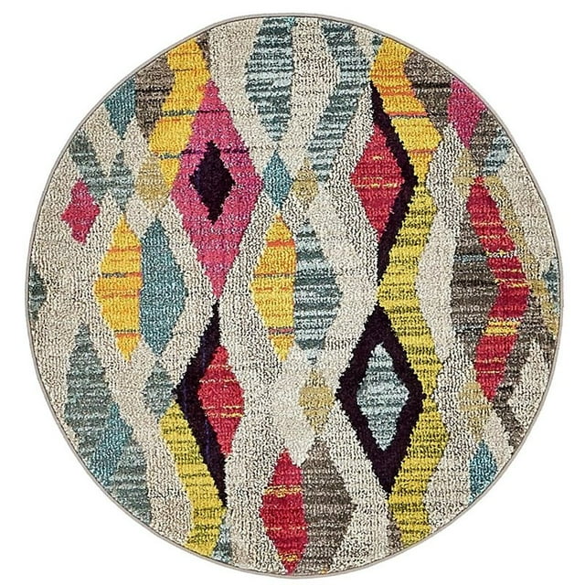 Unique Loom Tapis Surteint Sedona 3' 3 x 3' 3 Rond Multi/Beige