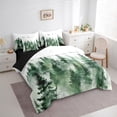 thumbnail image 3 of Manfei Teens Smoky Jungle Bedding Comforter Set 7-Piece,Green White King Bedding Sets,Botanical Plants Ultra Soft Bed Sheets,Microfiber Bedroom Decor,Reversible, 3 of 8