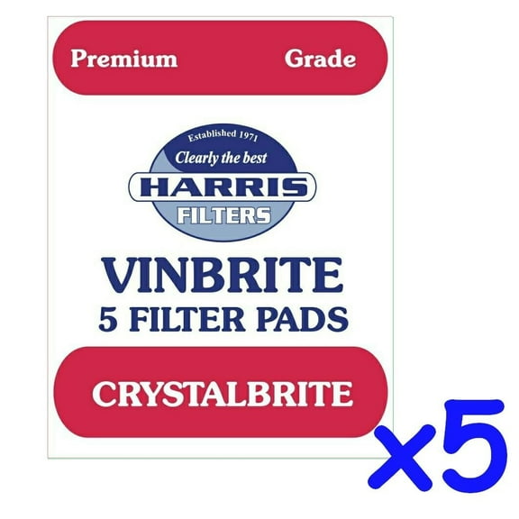 5x Harris Crystalbrite Filter Pads 5-pk Use with Harris Vinbrite MK3 Filter Kit