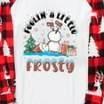 thumbnail image 5 of Jenny Family Matching Christmas Pajamas Set – Snowman Print Tops & Red Plaid Pants, Holiday Sleepwear for Adults, Kids & Pets, 5 of 7