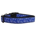 thumbnail image 3 of Pet Dog  Cat Nylon Collar or Leash, "Blue and White Swirly", 3 of 4