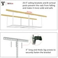 thumbnail image 5 of The Atlas 4 x 8 ft Adjustable Height Overhead Garage Storage Rack 900 lbs Heavy Duty Capacity White, 5 of 7