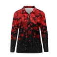 thumbnail image 2 of Uorisanigo Red Heart Long Sleeve Golf Polo Shirts for Women Size S Relaxed Comfortable Quick Dry Athletic Polo Shirts Zip Up Collar Pullover for Workout Sports, 2 of 7