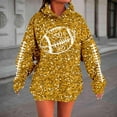 thumbnail image 2 of Valora Women's Hooded Sweatshirt for Daily Wear and Football Events Featuring Soft Warm Fabric and Fashion Print Casual Long Sleeve Pullover Gold S, 2 of 5