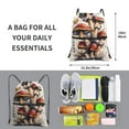 thumbnail image 2 of Pofeuu Cute Forest Mushrooms Print Drawstring Backpack Water Resistant String Bag Sports Sackpack Gym Sack with Side Pocket for Men Women, 2 of 6