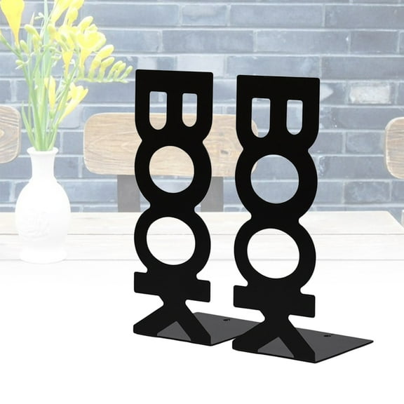 GOOHOCHY  金属书立书夹 Book Holders for Shelves Ends Bookshelf Bookends Frames Black