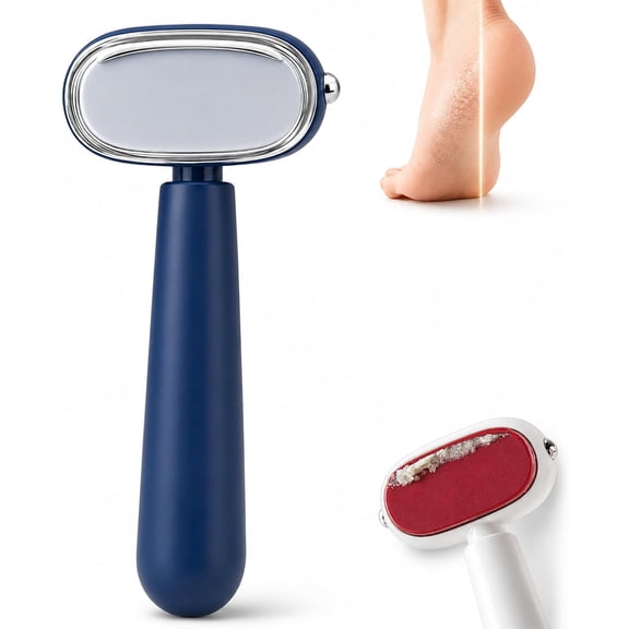 Dual Sided Foot File Callus Remover, Replaceable Stainless Steel Blade Foot Scraper,Portable Foot File for Dry Dead Skin & Hard Cracked Heels