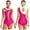 Hot Pink, variant on SiiRoh Women's Gymnastics Leotard One Piece Sleeveless Rhinestones Bodysuit for Ballet Dance Skating Red XL