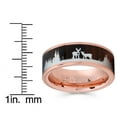 thumbnail image 3 of Metal Masters Mens Rose Goldtone Tungsten Hunting Ring Wedding Band Wood Inlay Deer Stag Silhouette 13, 3 of 5
