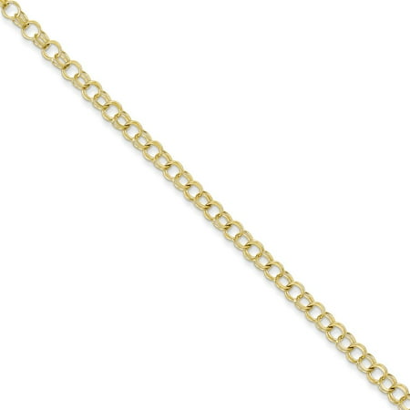 Roy Rose Jewelry 8" Length Bracelet 10K Yellow Gold Solid Double Link Charm Bracelet