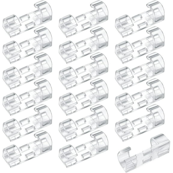 120 Pcs Adhesive Cable Clips, Cable Management Clips, Clear Cable Organizer, Cord Holder, Wire Clips, Sticky Cable Wire Cord Clips Holder for Car Office Home Desktop PC TV Laptop Ethernet Cable
