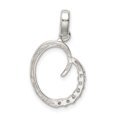thumbnail image 3 of Sterling Silver CZ Letter O Initial Pendant Charm, 3 of 4