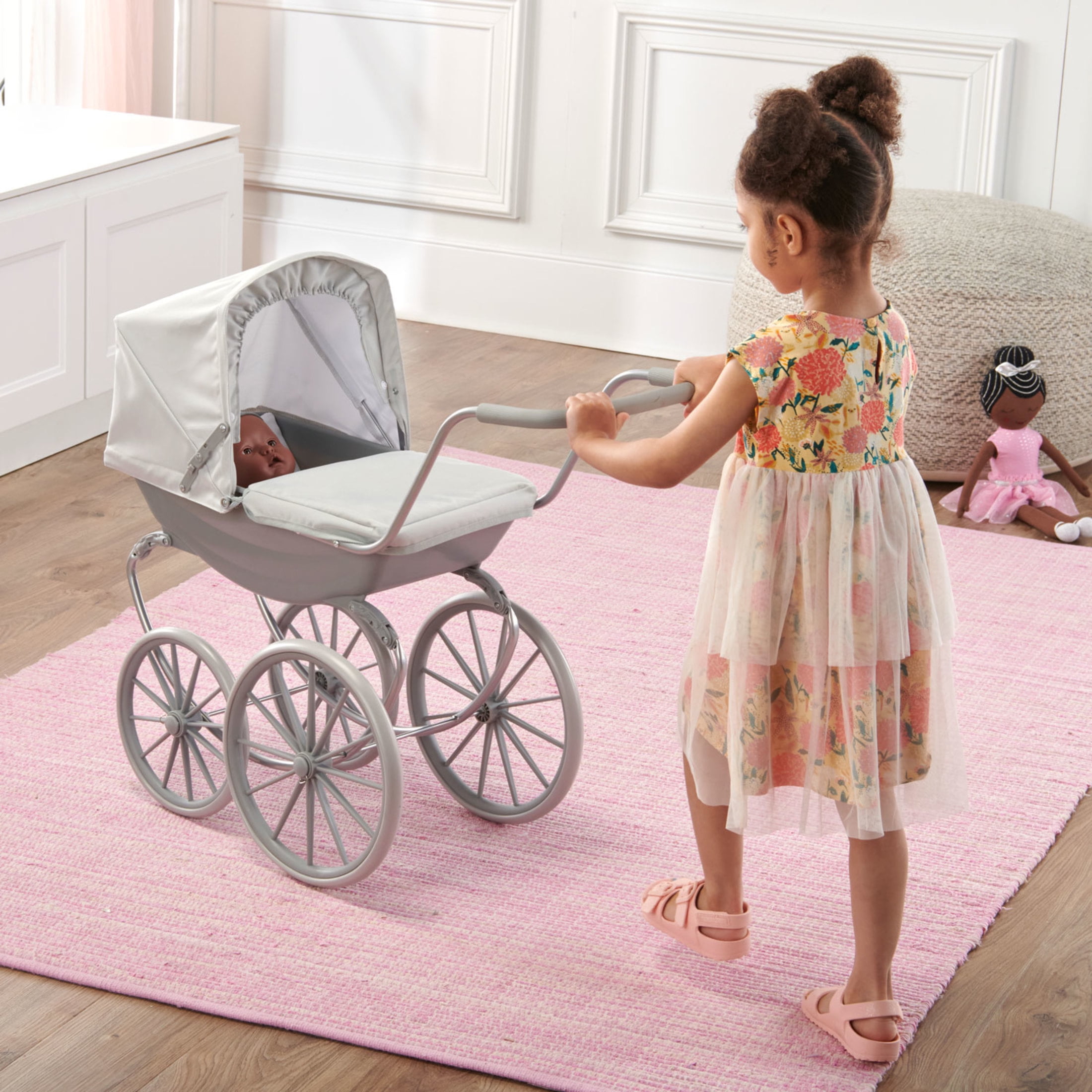 Badger Basket London Doll Pram - Executive Gray
