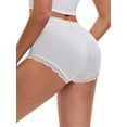 thumbnail image 2 of DARING DIVA Women's High Waisted Lace Trim Briefs Full Coverage Panties S Green, 2 of 6