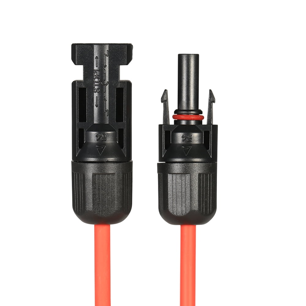 30 Feet Red 10AWG Solar Panel Extension Cable Wire with Female and Male Connector 1 Pair 30 Feet Black