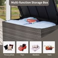 thumbnail image 5 of Ainfox Outdoor 120 Gallons Storage Deck Box with Waterproof Liner, Patio Wicker Rattan Bench Bin with Lid, Universal Wheels for Patio Furniture Pillows, Cushions, Gardening Tools(Gradient Grey), 5 of 9