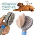 thumbnail image 2 of Self Cleaning Slicker Brush for Dogs and Cats, Pet Grooming Tool, Removes Undercoat, Shedding Mats and Tangled Hair, Dander, Dirt, Massages Particle, Improves Circulation, 2 of 7