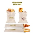 thumbnail image 4 of Labymos Linen Bread Bags Natural Reusable Drawstring Bread Bags for Homemade Artisan Bread Loaf Baguette, 4 of 8