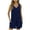 Dark Blue, variant on Womens Cotton Romper Shorts Pocketed Sleeveless V Neck Tank Short Jumpsuit Summer Lounge Jumper Overalls (L, Hot Pink)
