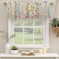 thumbnail image 3 of 2 Pack Valances for Windows, Colorful Floral Window Valances for Living Room/Bedroom/Bathroom, Farmhouse Country Dragonfly Butterfly Flower Light Filtering Kitchen Curtain Valance 42"W x18" L, 3 of 9