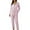 Pink, variant on Button Up Pajamas For Women Set Loose Lightweight Plaid Long Sleeve Top And Pant Pj Set Sleepwear Soft 2 Piece Outfits Loungewear Sets Pink M
