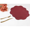 thumbnail image 6 of REGALWOVEN Placemat Set of 6 Faux Leather Placemats for Kitchen Dining Table Decor, Washable Table Placemats Wipeable Table Mat Red 15*15in, 6 of 7