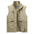 thumbnail image 4 of Betivan Men's Cargo Outdoor Sleeveless Jacket Casual Solid Plus Size Lightweight Stand Collar Multi Pocket,Cargo-Style for Travel Hiking Running Casual, Sizes M-XXXXXL, 4 of 8