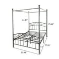 thumbnail image 5 of BTMWAY Full Canopy Bed Frame, Full Size Metal Platform Bed, Modern Bedroom Furniture Canopy Platform Bed with Ornate European Style Headboard and Footboard, No Box Spring Needed, Black, 5 of 5