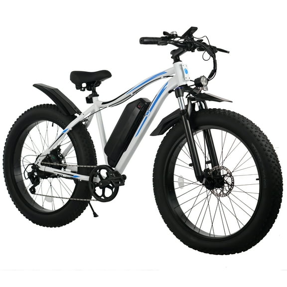 Cinverter Vélo Électrique à Pneus Surdimensionnés 26 Pouces X 4.0 Pouces, Moteur 500W Batterie Amovible 48V 696Wh Autonomie Max 85km et Vélo de Montagne Électrique 32km/h pour Adultes, Shimano 7 Vitesses Neige Plage Vélo Électrique
