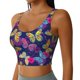 thumbnail image 2 of Fotbe Paint Butterflies Sujetador Deportivo Largo sin Aros para Mujer con Almohadillas y Soporte Medio, Transpirable y Absorbente, Camiseta Tipo Chaleco o Tank Top-Small, 2 of 8
