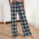 thumbnail image 1 of WILLBEST Pantalones Casuales de Moda para Mujer, elegantes Pantalones de Pijama Deportivos Holgados a Cuadros, Ropa de Dormir Cómoda para Uso Diario Extra Grande, 1 of 9