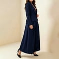 thumbnail image 7 of BODOAO Women's Dressy Pant Suit Mesh Sheer Sleeve Ruffle Blazer and Wide Leg Pants Set, Casual Work Office Business Party Matching Pantsuit Outfit for Meetings and Events Navy S, 7 of 7