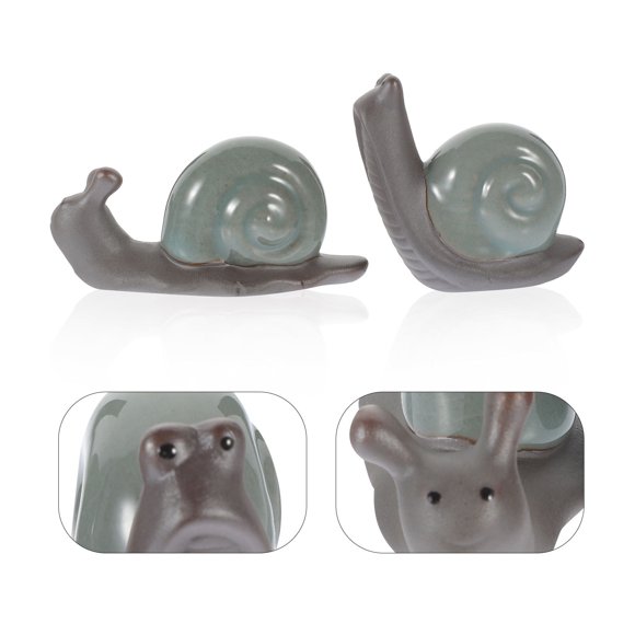 FESTFENDS 2Ud Escultura Decorativa Caracol En Cerámica Para Regalo Y De