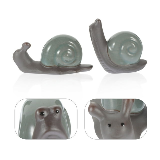 FESTFENDS 2Ud Escultura Decorativa Caracol En Cerámica Para Regalo Y De