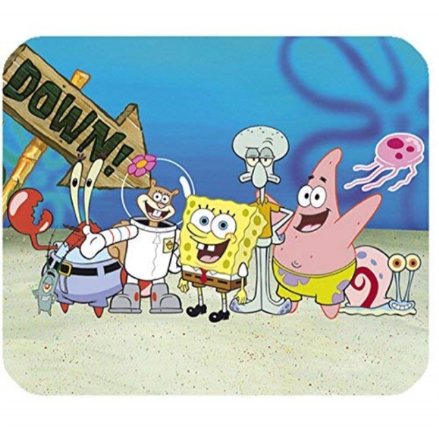 rectangle nonslip mousepad gaming computer mouse pad spongebob squarepants print.