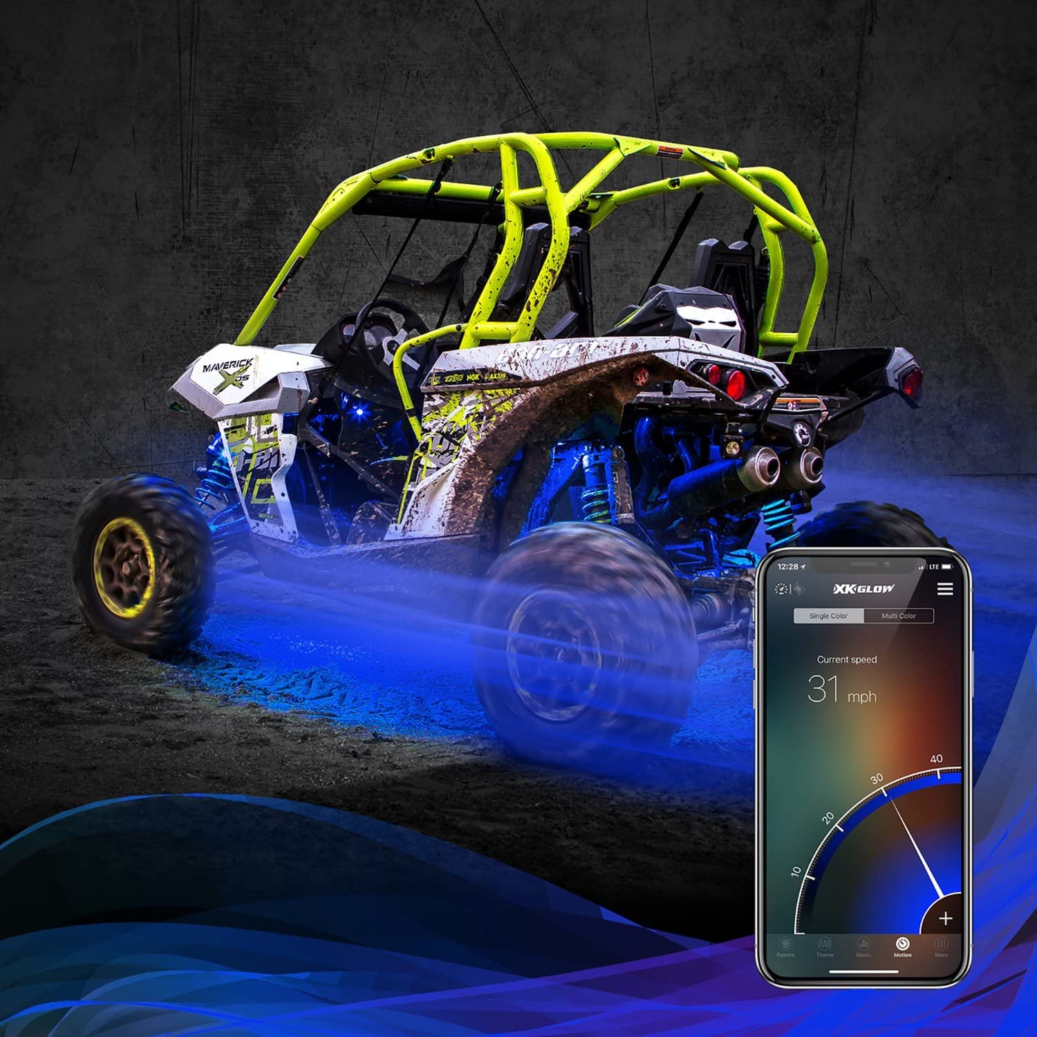 XK Glow XK-ROCK-STA-DM 4Pc 6W Led Rock Light Standard Kit With Dual-Mode Dash