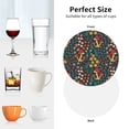 thumbnail image 6 of Lsque Mushrooms And Flowers Pattern 4" Drink Coasters Set of 4, PVC Leather Absorbent Coasters, Table Coaster Set Decorative Coffee Cup Coasters Housewarming Gift -Round Shape, 6 of 6