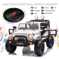 thumbnail image 4 of White 2-Seater 12V Battery Kids Ride On Car Truck Electric Toys 3 Speeds Gifts w/Music,LED,Cover,Remote Control, 4 of 18