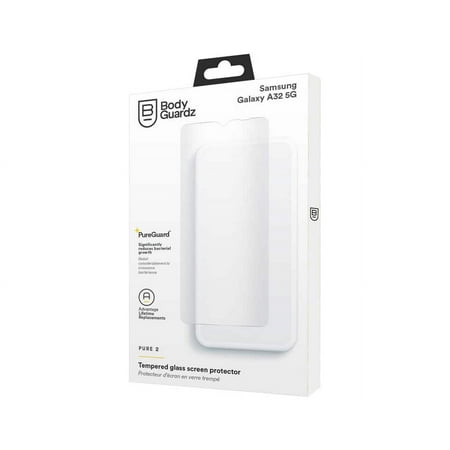 BodyGuardz Pure 2 Antimicrobial Tempered Glass Screen Protector - Samsung Galaxy A32 5G