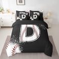 thumbnail image 2 of Manfei Baseball Sport Bedding Comforter Set 7pcs for Kids Teens, Black White King Bedding Sets, Monogrammed Letter D Bed Sheets, Super Cozy Room Decor, 2 of 8