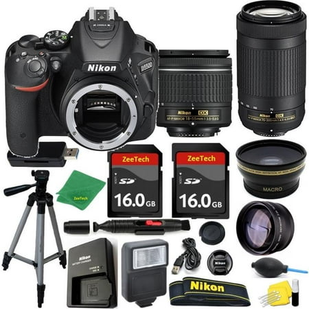 Great Value Holiday Bundle for D5500 with 18-55mm AFP + 70-300 AFP + Tripod + 2pcs 16GB Memory Cards + Wide Angle + Telephoto + Reader + Lens Pen +