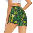 thumbnail image 2 of Uemuo Cactus 1 Pattern Women's Athletic Shorts High Waisted Running Shorts with Liner Pockets Gym Elastic Workout Shorts-X-Large, 2 of 9