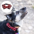 thumbnail image 3 of Collar de perro navideño con lazo, collar ajustable para mascotas con patrón de copo de nieve a cuadros clásico, 3 of 5