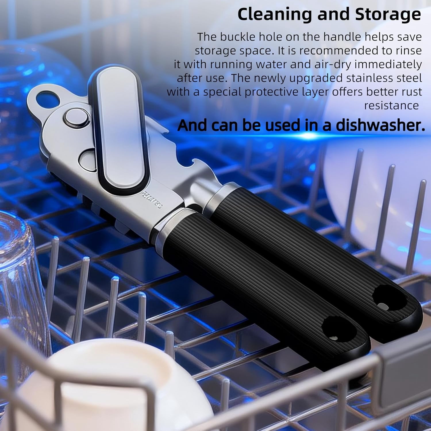 FRKSMD-Tin Joy Family™ Stainless Steel Manual Can Opener – Easy Grip Ergonomic Dual-Magnetic Lid Holder, Rust-Resistant, Dishwasher Safe & No Sharp Edges for Elderly