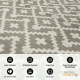 thumbnail image 6 of World Rug Gallery Trellis Geometric Reversible Plastic Indoor and Outdoor Picnic Mat, Camping Rug, RV Rug - GRAY 3'x5', 6 of 9