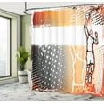 thumbnail image 5 of Ambesonne Sports Shower Curtain, Basketball Doodle Art, 69"Wx75"L, Orange Black, 5 of 5