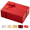 thumbnail image 3 of Large Red Gift Box with Lids: 13.5×10×5 inches Packaging with Magnetic Lid - Holds Christmas Birthdays Wedding Gifts - Ideal for Couples Friends Family (Red,Pack of 2), 3 of 8