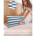 thumbnail image 5 of Blue Striped Pillow Cases Queen Size Set of 2, Smooth Satin Pillowcase for Hair and Skin, Modern Gradient Abstract Lines Aesthetic Decorative Cooling Bed Pillow Covers with Zipper, 20x30 Inches, 5 of 5